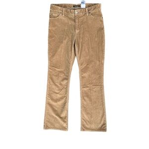 Eddie Bauer women’s Corduroy Pants Tan Brown Flare Leg Stretch Size 6 Vintage